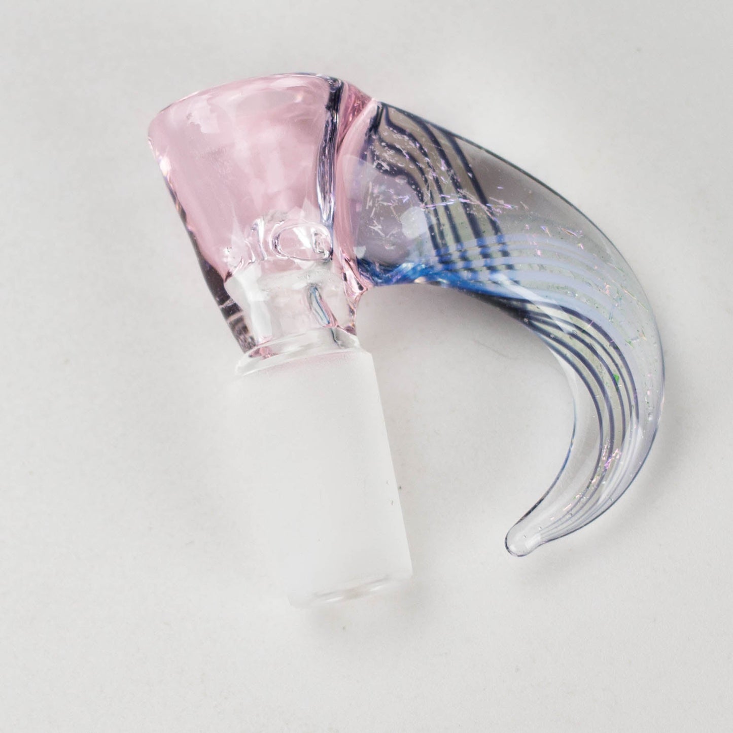 Shine Glassworks | 14mm 3 Hole Coloured Bowl with Dichroic Horn - Made in Canada