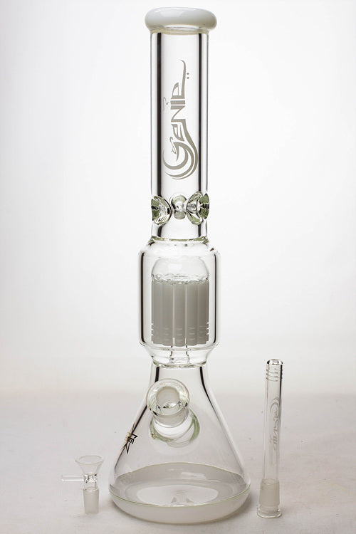 17.5" Genie 10-arm 9 mm colored bottom glass bong ( GE4180 )