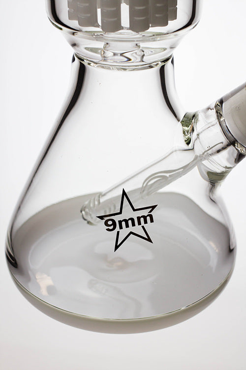 17.5" Genie 10-arm 9 mm colored bottom glass bong ( GE4180 )