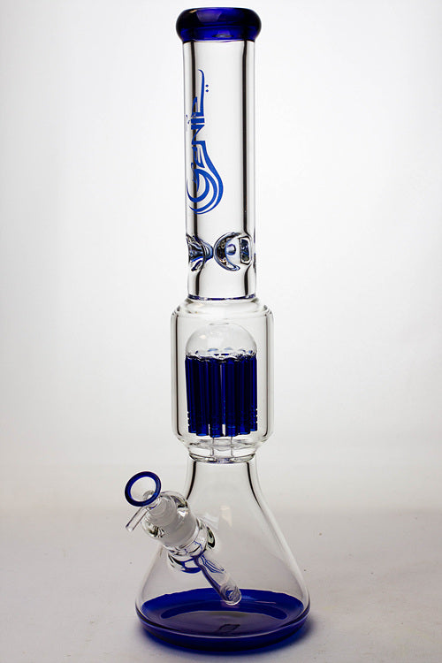 17.5" Genie 10-arm 9 mm colored bottom glass bong ( GE4180 )
