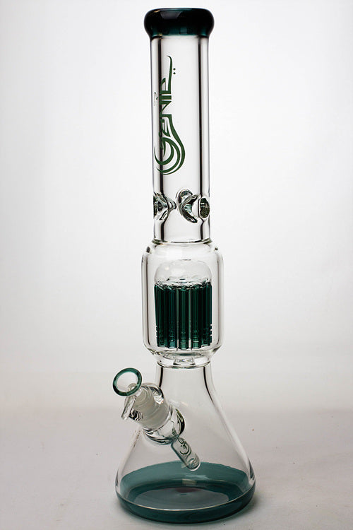 17.5" Genie 10-arm 9 mm colored bottom glass bong ( GE4180 )