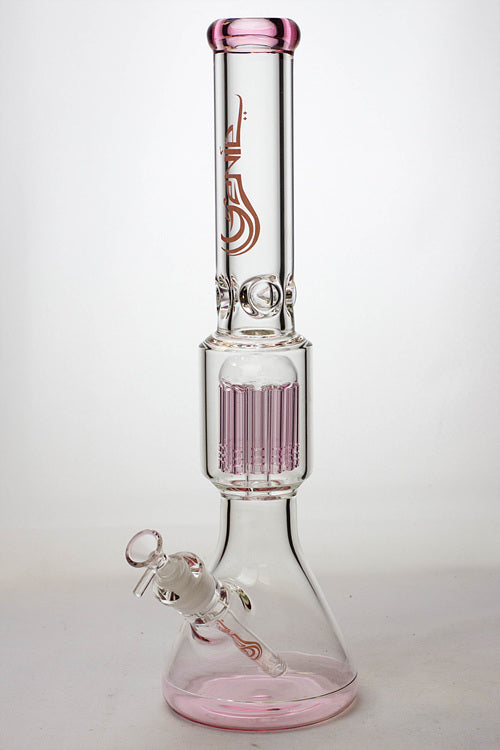 17.5" Genie 10-arm 9 mm colored bottom glass bong ( GE4180 )
