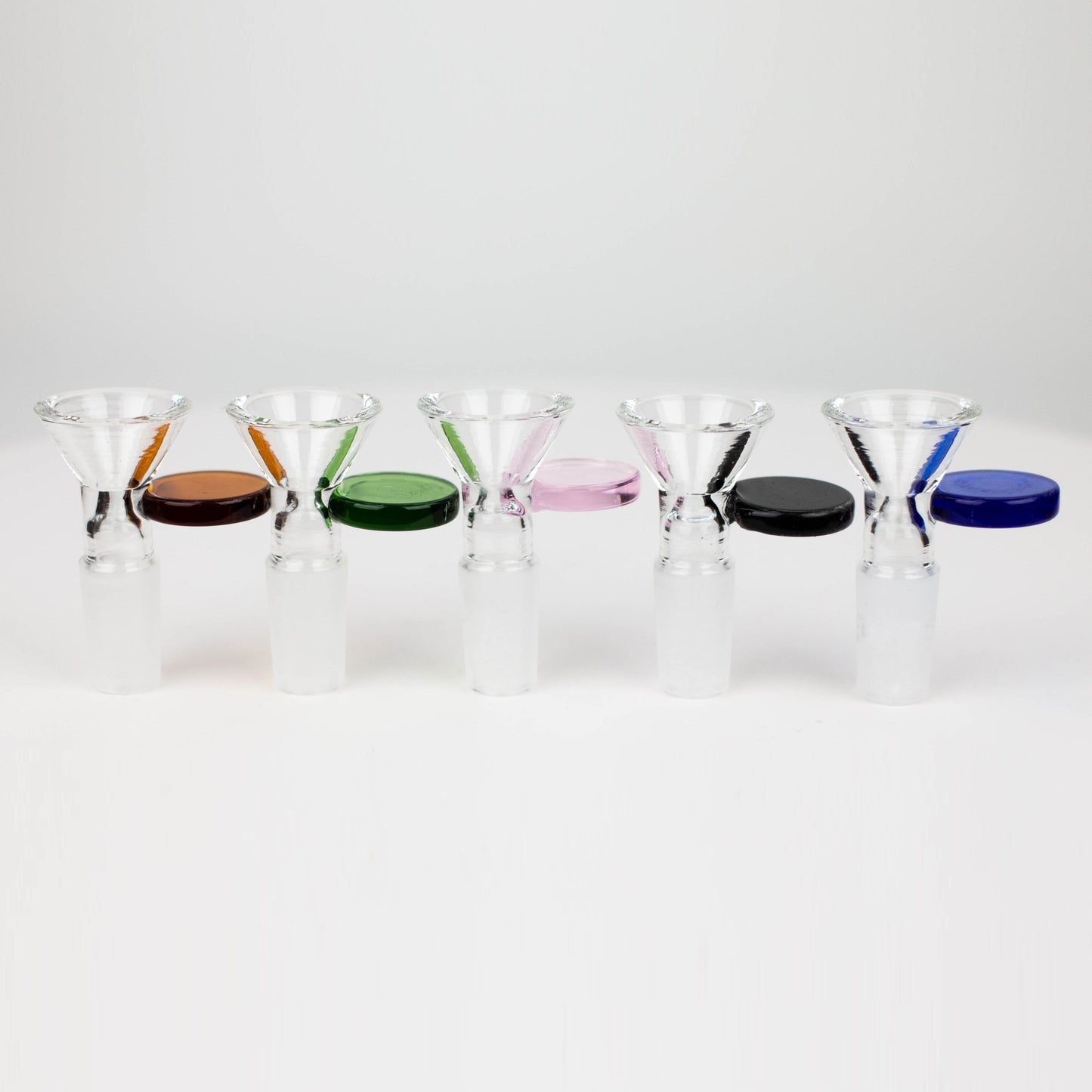Glass bowl with color round handle for 14 mm Pack of 3_0