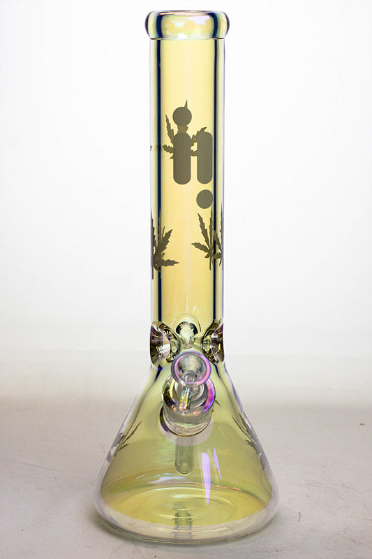 14" Infyniti leaf 7 mm metallic glass water bong_1