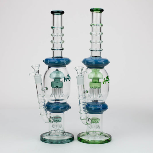 16" H2O Gold fumed Jellyfish percolator glass water bong [H2O-21]