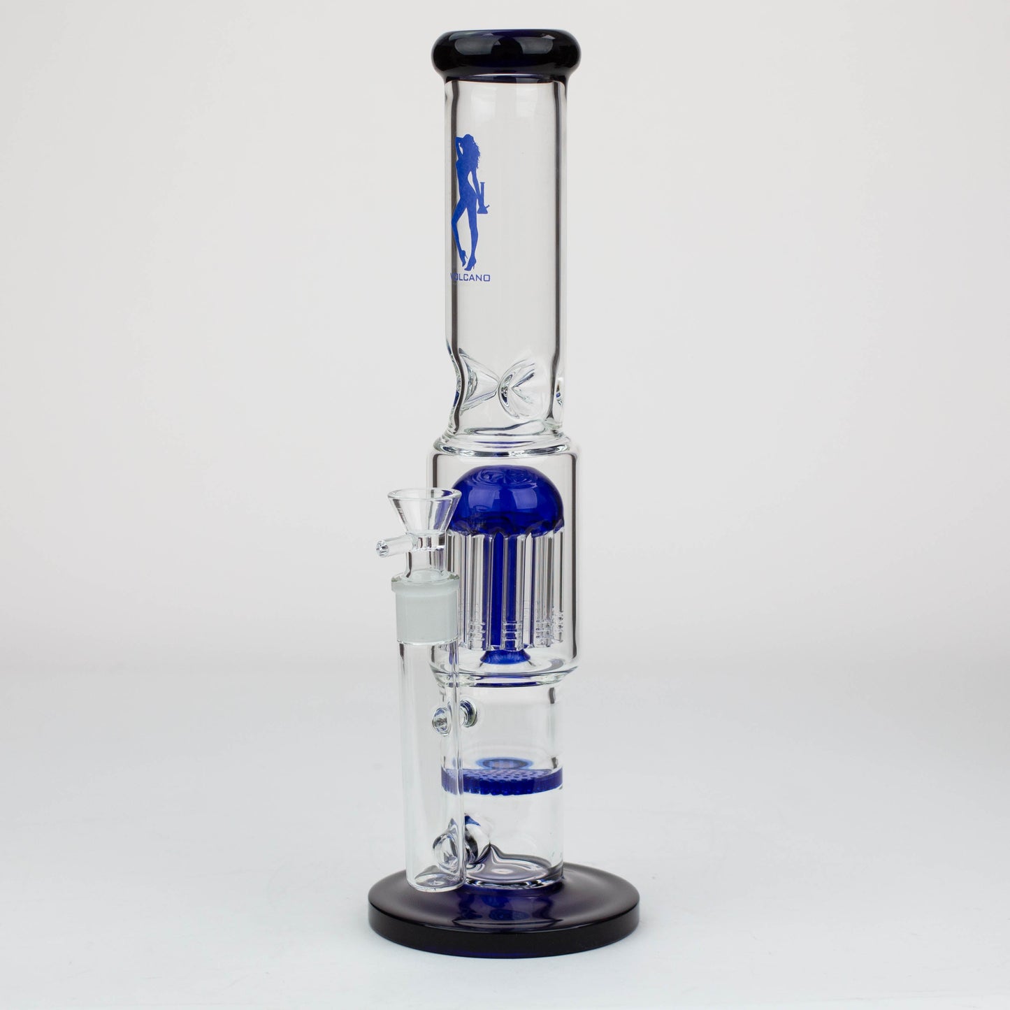 15" Volcano tree arm percolator and honeycomb diffuser glass bong [AK075]