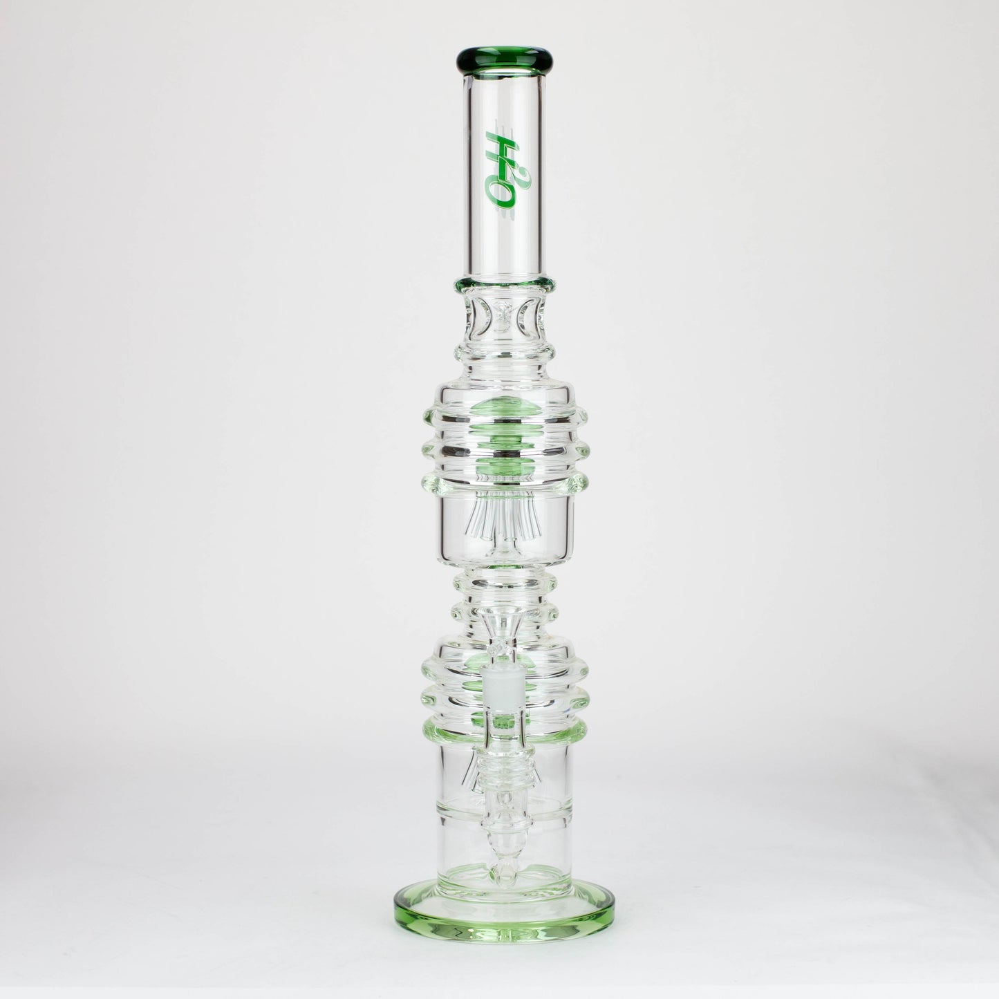 H2O | 21" Dual percolator glass water bong [H2O-5019]
