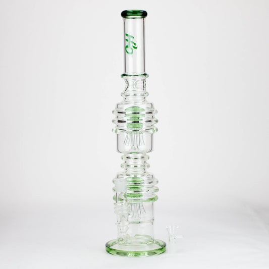 H2O | 21" Dual percolator glass water bong [H2O-5019]