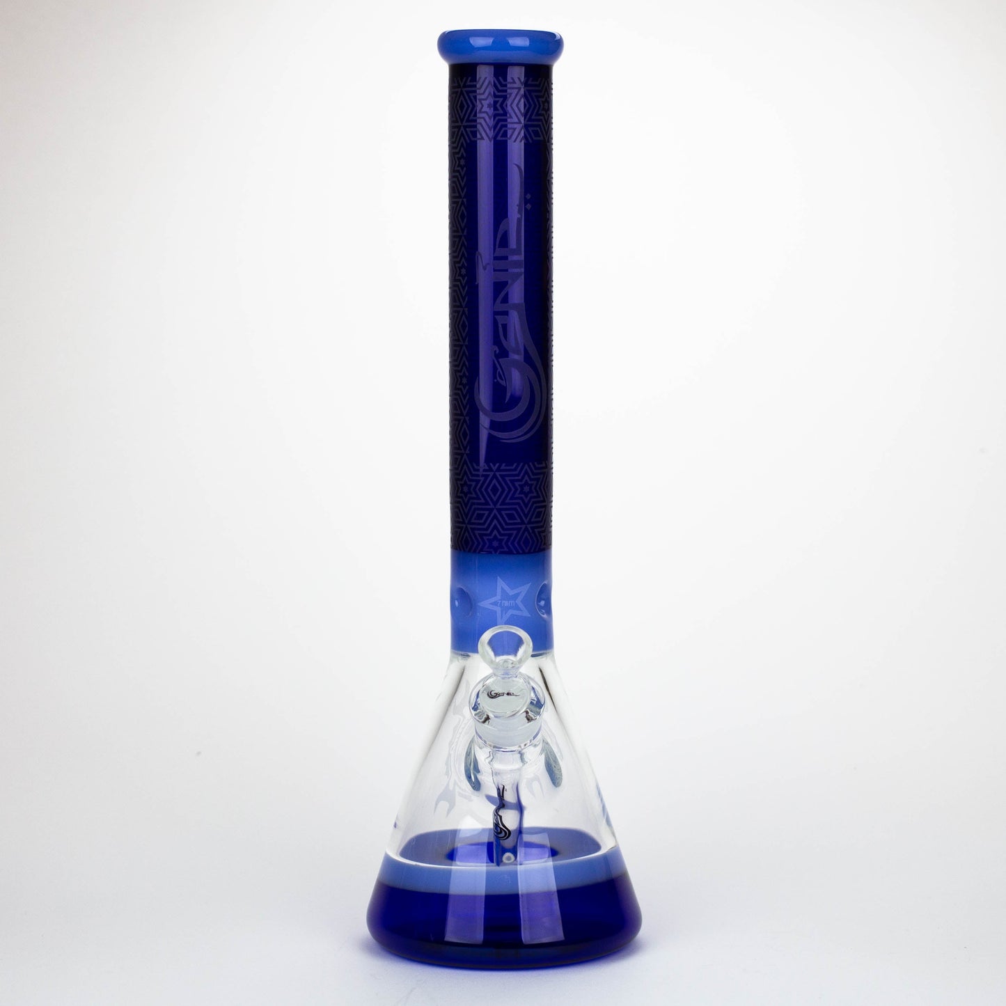 Genie | 17" sandblasted artwork tube 7 mm glass water bong [GB21006]