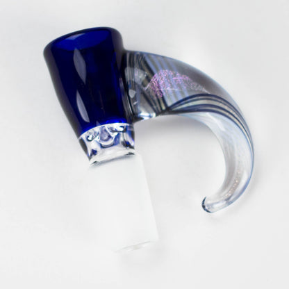 Shine Glassworks | 14mm 3 Hole Coloured Bowl with Dichroic Horn - Made in Canada