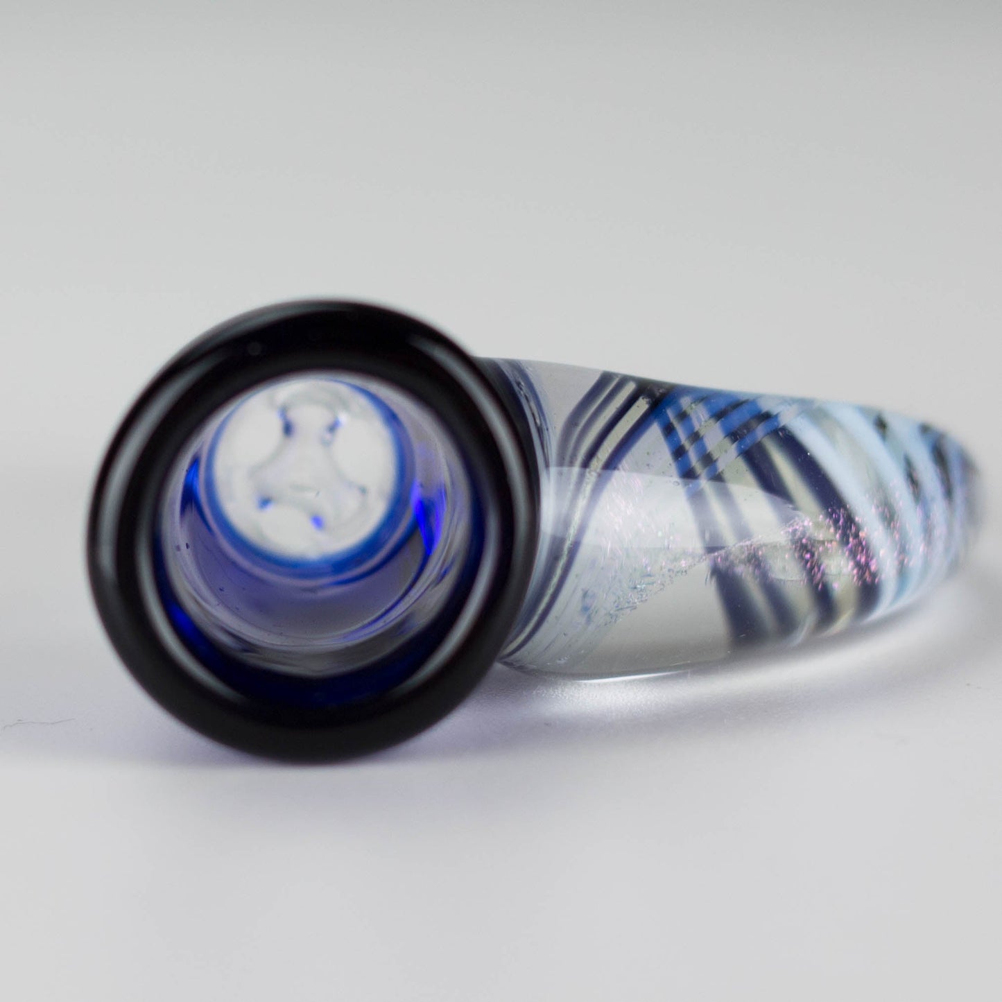 Shine Glassworks | 14mm 3 Hole Coloured Bowl with Dichroic Horn - Made in Canada