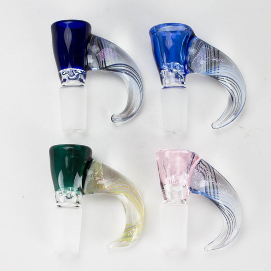 Shine Glassworks | 14mm 3 Hole Coloured Bowl with Dichroic Horn - Made in Canada