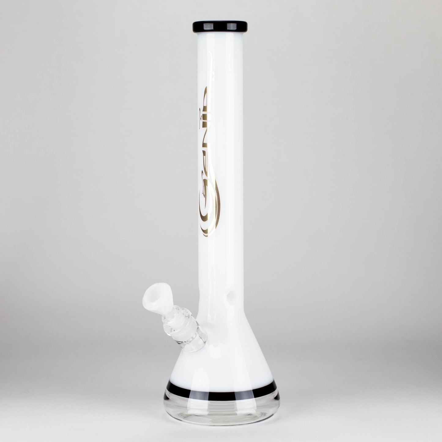 Genie | 18" 7 mm color-tube and clear-bottom beaker water bong [GE3110]