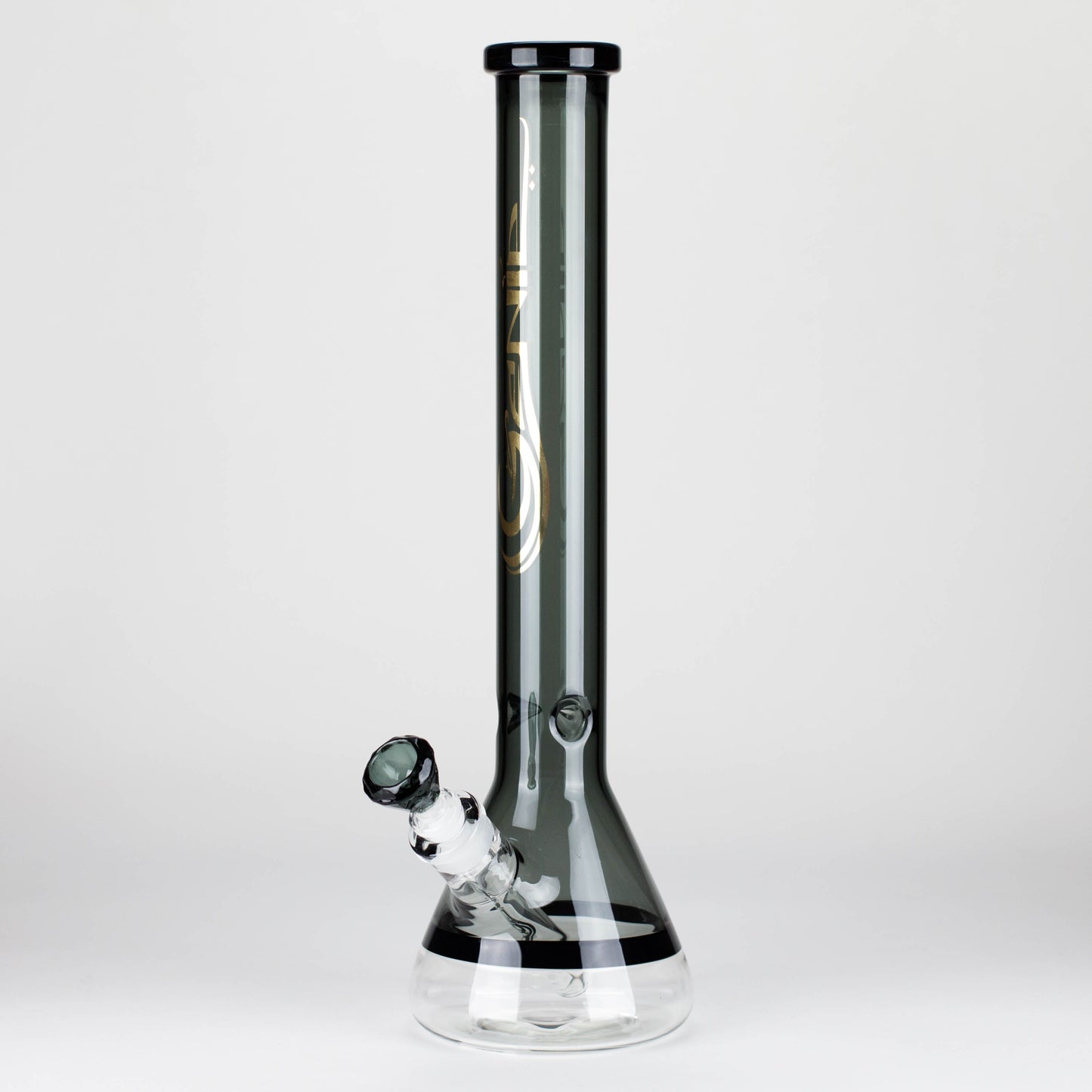 Genie | 18" 7 mm color-tube and clear-bottom beaker water bong [GE3110]