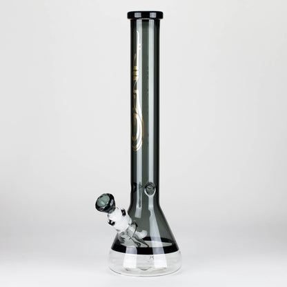 Genie | 18" 7 mm color-tube and clear-bottom beaker water bong [GE3110]