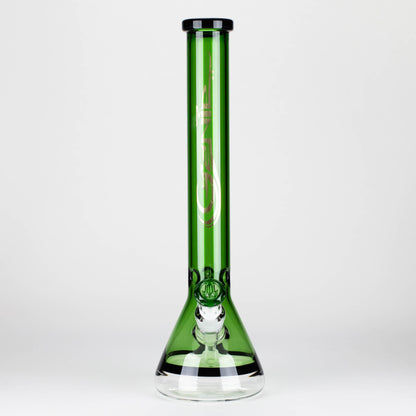 Genie | 18" 7 mm color-tube and clear-bottom beaker water bong [GE3110]
