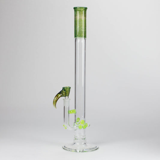 Shine Glassworks | 22 inch 38mm Straight Tube with Latticino mouthpiece and opal [ST 2203] - Made in Canada