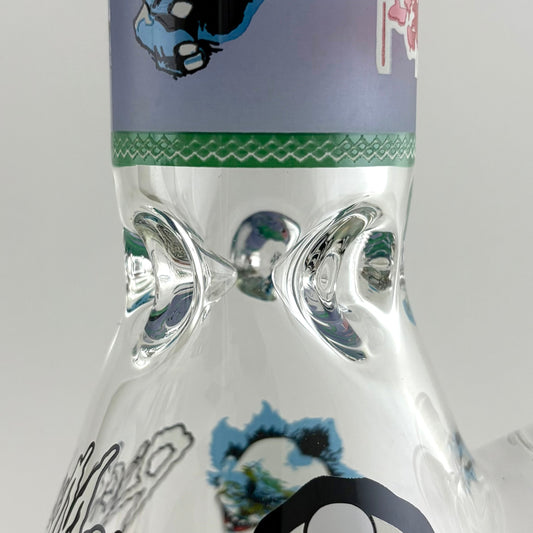 14" Glow in the Dark Cartoon Beaker Bong – 7mm Thick Borosilicate Glass