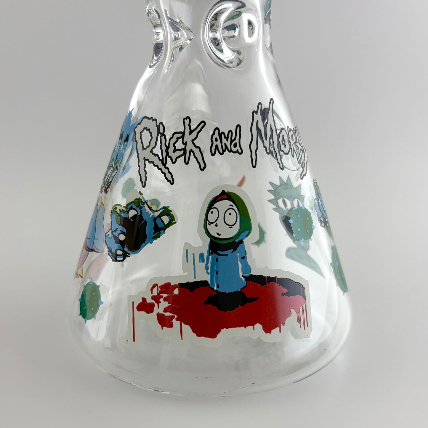 14" Glow in the Dark Cartoon Beaker Bong – 7mm Thick Borosilicate Glass