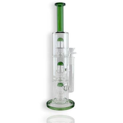 17" Triple Dome Percolator Water Pipe with 14mm Handle Bowl Piece