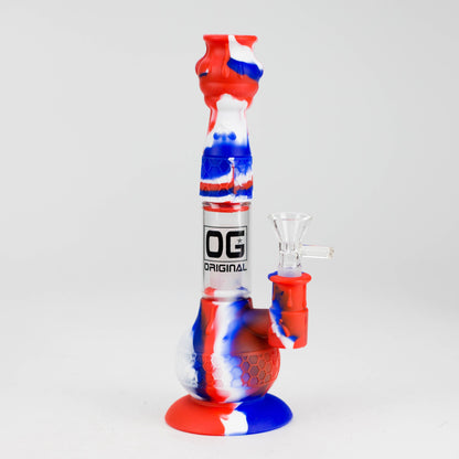 OG Original | 9" Silicone Honeycomb Water pipe (OG-SLB024)-Assorted