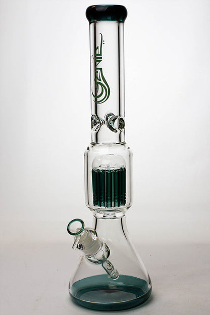 17.5" Genie 10-arm  9 mm colored bottom glass bong ( GE4180 )