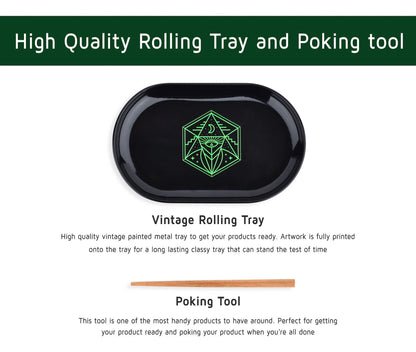 Vintage Stash Box Bundle - Ancient Symbol Design - Grinder - Rolling Tray - Airtight & UV Protecting Glass Jar - Accessory Gift Kit - Secure Storage Box - Lock & Key - Leaf-Way Brand Accessories_5